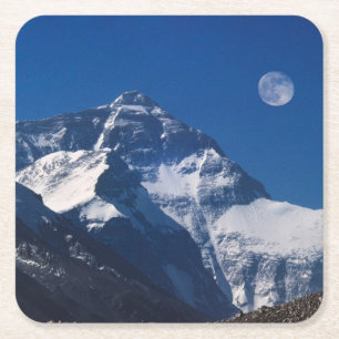 Dessous-de-verre Carré En Papier Mont Everest   Tibet, Chine