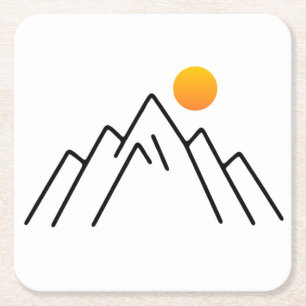 Dessous-de-verre Carré En Papier Montagnes Minimalistes : Un Design Inspiré Par La