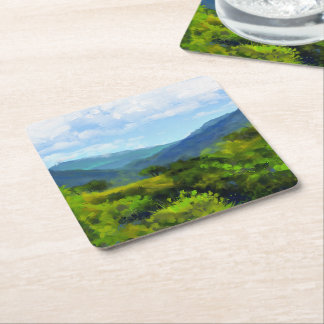 Dessous-de-verre Carré En Papier Montagnes russes Mountain View