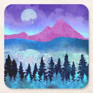 Dessous-de-verre Carré En Papier Monts Amethyst Mist