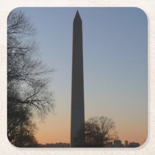 Dessous-de-verre Carré En Papier Monument Washington au coucher du soleil à DC