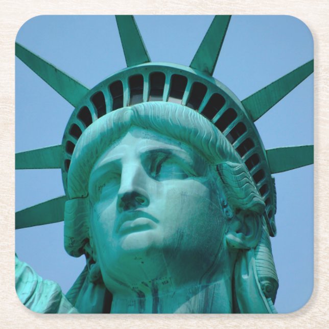 Dessous-de-verre Carré En Papier Monuments | Statue de Liberty Face (Devant)