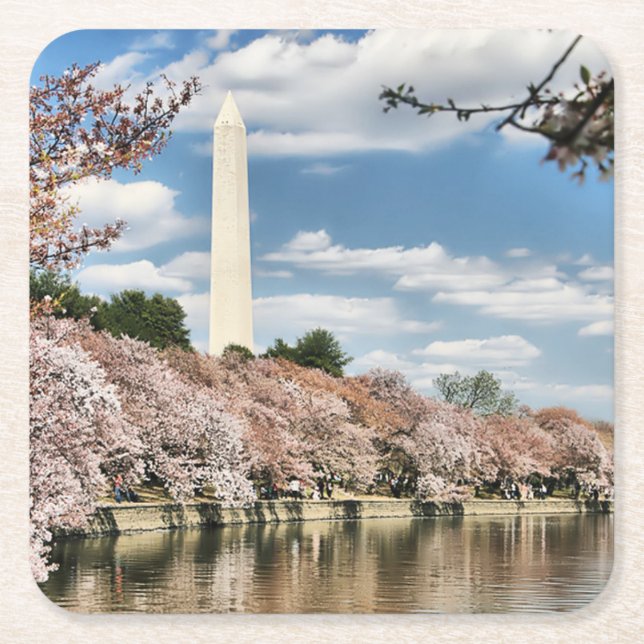 Dessous-de-verre Carré En Papier Monuments | Washington Memorial (Devant)