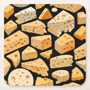Dessous-de-verre Carré En Papier Morceaux de fromage avec des trous naturels Motif