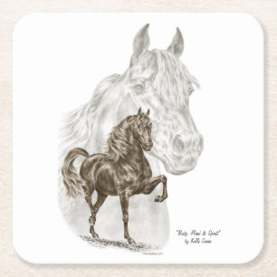 Dessous-de-verre Carré En Papier Morgan Horse Art