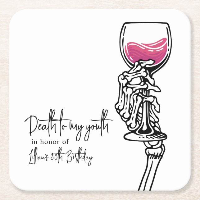 Dessous-de-verre Carré En Papier Mort à ma jeunesse (Devant)