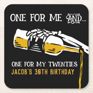 Dessous-de-verre Carré En Papier Mort à mes 20 ans