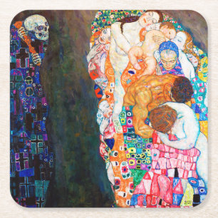 Dessous-de-verre Carré En Papier Mort et vie, Gustav Klimt