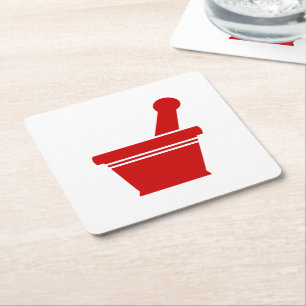 Dessous-de-verre Carré En Papier Mortier et pilon