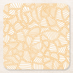 Dessous-de-verre Carré En Papier Mosaïque feuille aléatoire pâle orange