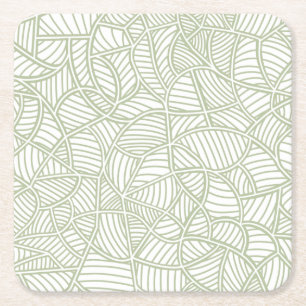 Dessous-de-verre Carré En Papier Mosaïque feuille aléatoire vert pâle