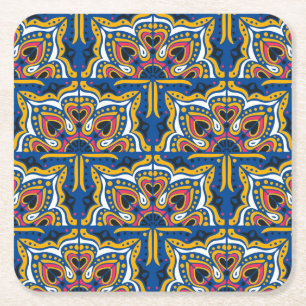 Dessous-de-verre Carré En Papier Mosaïque indienne Talavera : Céramique sans joint.