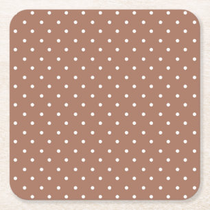 Dessous-de-verre Carré En Papier Motif à pois brun moyen sans couture