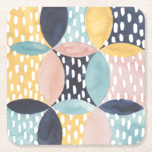 Dessous-de-verre Carré En Papier Motif abstrait de cercle