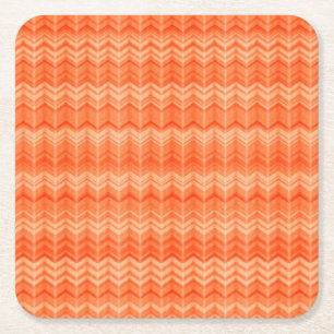 Dessous-de-verre Carré En Papier Motif abstrait de textile de zigzag de rouge