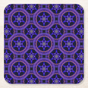 Dessous-de-verre Carré En Papier Motif Abstrait Élégant Bohème Moderne Floral #505