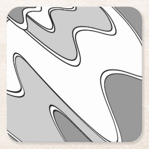 Dessous-de-verre Carré En Papier motif Abstrait - gris