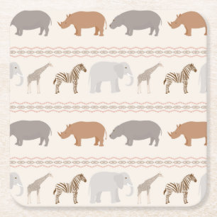 Dessous-de-verre Carré En Papier Motif africain 1 d'animaux