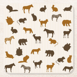 Dessous-de-verre Carré En Papier Motif animal 1