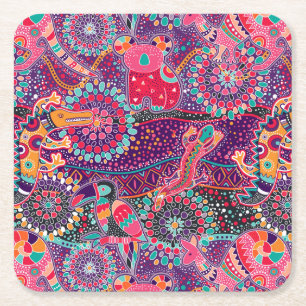 Dessous-de-verre Carré En Papier Motif animal de style ethnique