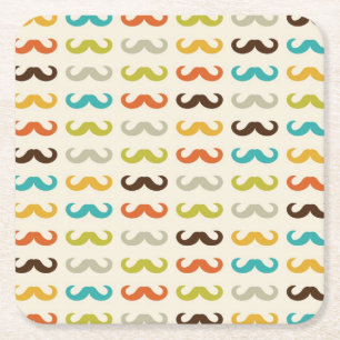 Dessous-de-verre Carré En Papier Motif avec la moustache