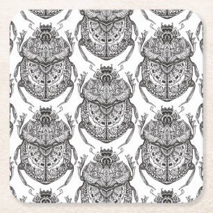 Dessous-de-verre Carré En Papier Motif avec le griffonnage de main