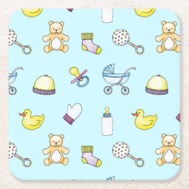 Dessous-de-verre Carré En Papier Motif baby shower (Devant)