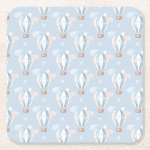 Dessous-de-verre Carré En Papier Motif Ballons Bleus