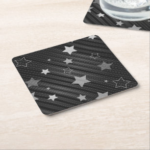 Dessous-de-verre Carré En Papier Motif Black Stars