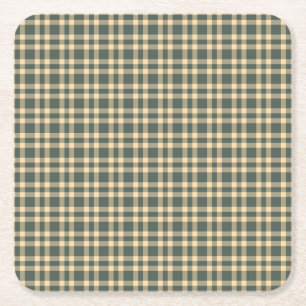 Dessous-de-verre Carré En Papier Motif carreaux vert jaune