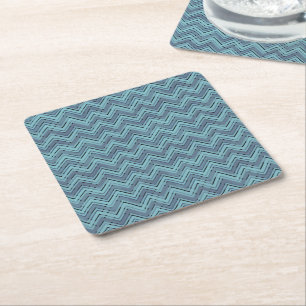 Dessous-de-verre Carré En Papier Motif chevron bleu