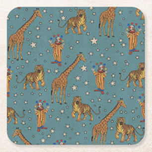 Dessous-de-verre Carré En Papier Motif cirque vintage