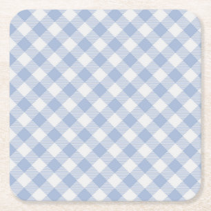 Dessous-de-verre Carré En Papier Motif classique En vichy bleu coché