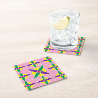 Dessous-de-verre Carré En Papier Motif croisé géométrique jouable