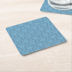 Dessous-de-verre Carré En Papier Motif Damassé Bleu