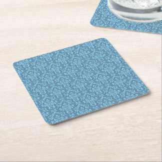 Dessous-de-verre Carré En Papier Motif Damassé Bleu