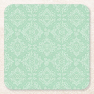 Dessous-de-verre Carré En Papier Motif damassé vert