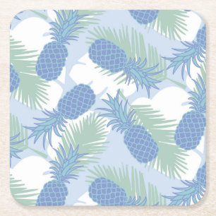 Dessous-de-verre Carré En Papier Motif d'ananas tropical Pastel