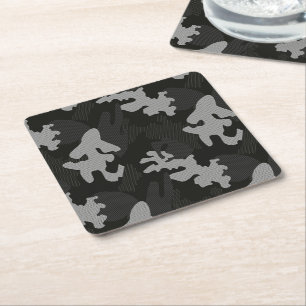 Dessous-de-verre Carré En Papier Motif de camouflage noir