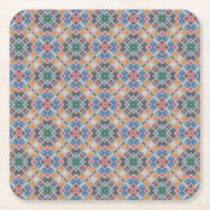 Dessous-de-verre Carré En Papier Motif de carreaux de mosaïque colorés