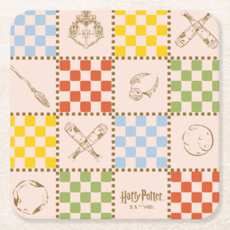 DESSOUS-DE-VERRE CARRÉ EN PAPIER MOTIF DE CONTRÔLE D'ÉQUIPE QUIDDITCH™ HOGWARTS™