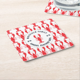 Dessous-de-verre Carré En Papier Motif de cuisson du homard Bouillabaisse de fruits