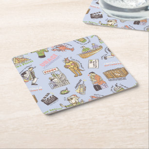 Dessous-de-verre Carré En Papier Motif de dessin animé coloré FRIENDS™