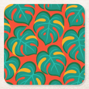Dessous-de-verre Carré En Papier Motif de Fiesta Tropicale