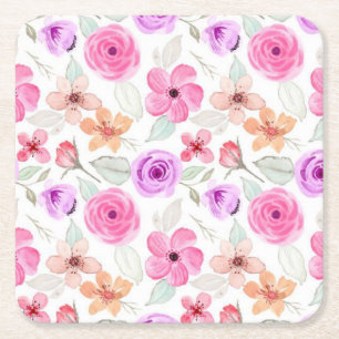 Dessous-de-verre Carré En Papier Motif de fleurs