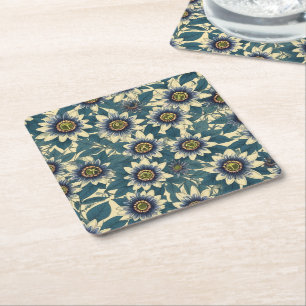 Dessous-de-verre Carré En Papier Motif de fleurs de la passion bleue