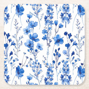 Dessous-de-verre Carré En Papier Motif de fleurs sauvages en papier à la française