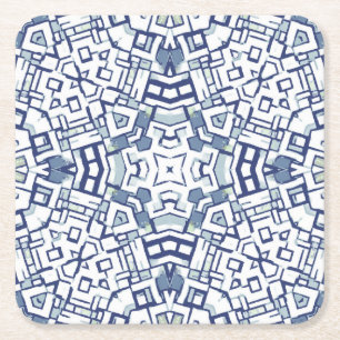 Dessous-de-verre Carré En Papier Motif de formes géométriques bleu pastel