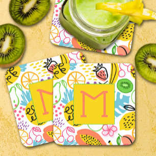 Dessous-de-verre Carré En Papier Motif de fruits moderne