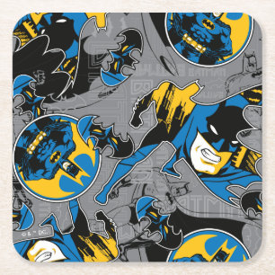 Dessous-de-verre Carré En Papier Motif de lancer à fond Batman